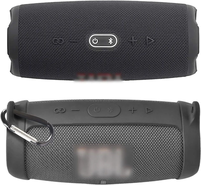 Silicone Case Cover for JBL Charge 5 Bluetooth Speaker, Travel Carrying Protective with Shoulder Strap and Carabiner