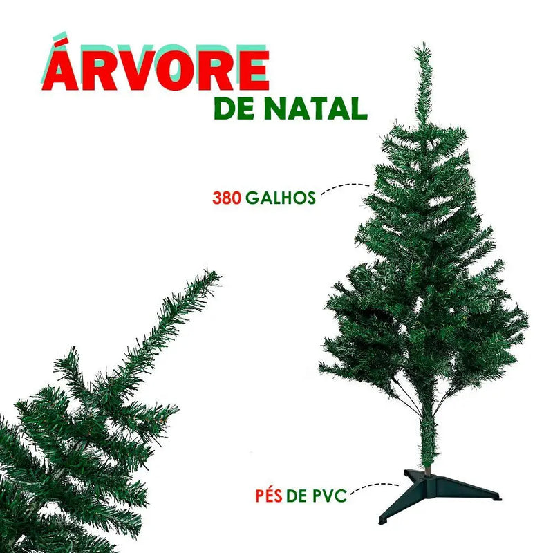 Árvore de Natal 150cm Médio  Base Metal 380 Galhos Luxo